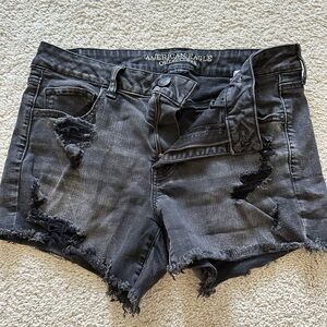 Women’s black-grey wash shorts